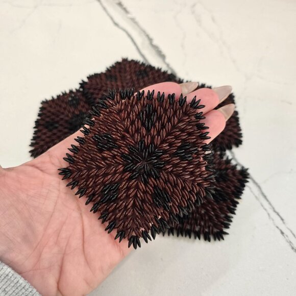 vintage Handcrafted Hawaiian Koa Seed Coasters Set Of 5 - Picture 4 of 16